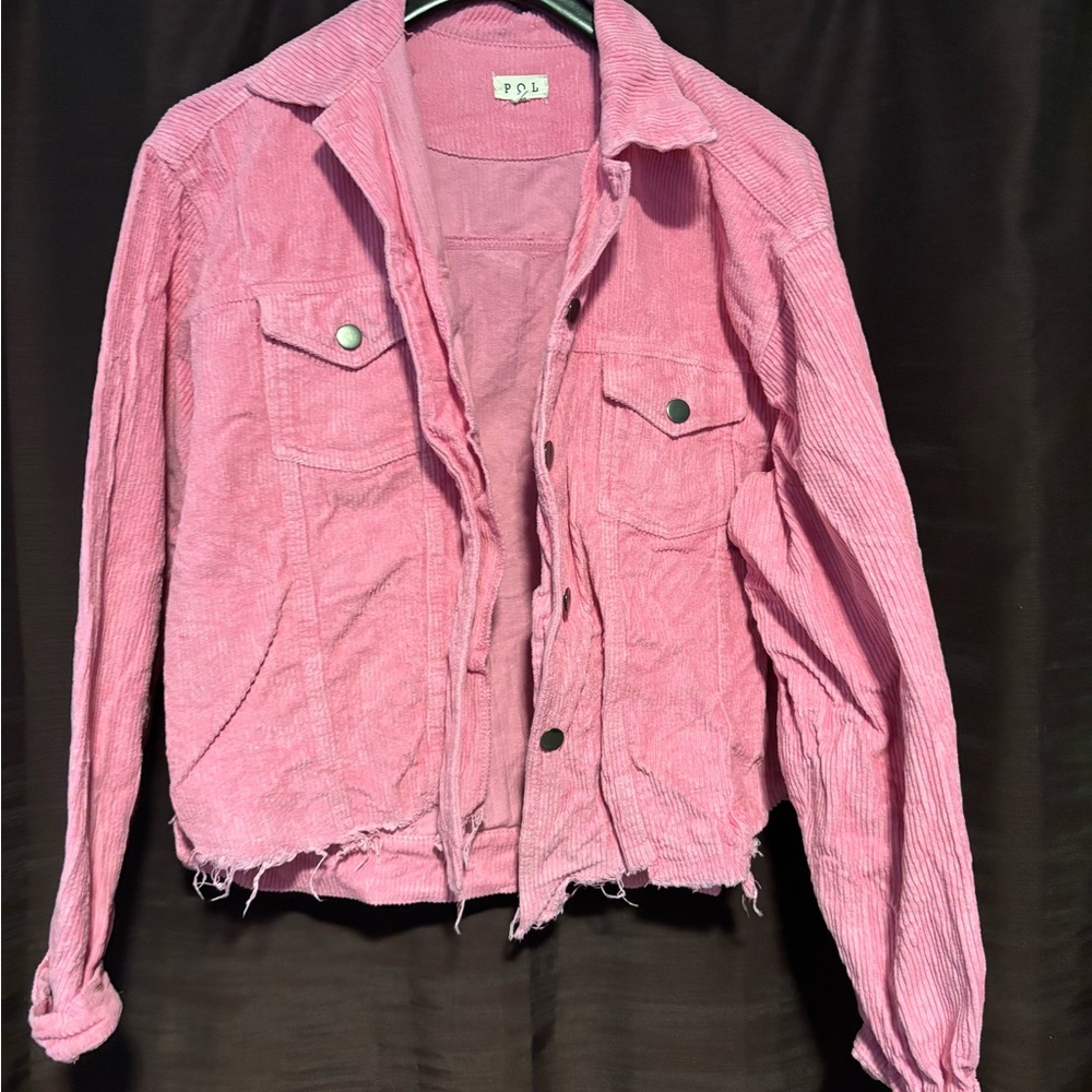 POL Pink Corduroy Jean Jacket